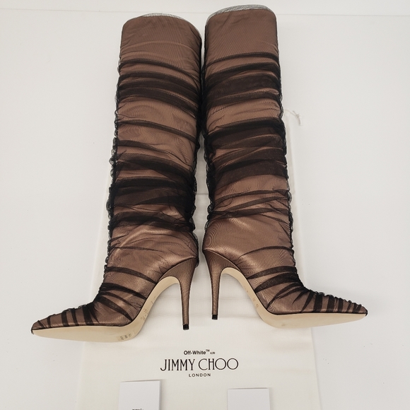 Jimmy Choo X Off-White Elisabeth 100 Boots - Picture 4 of 14